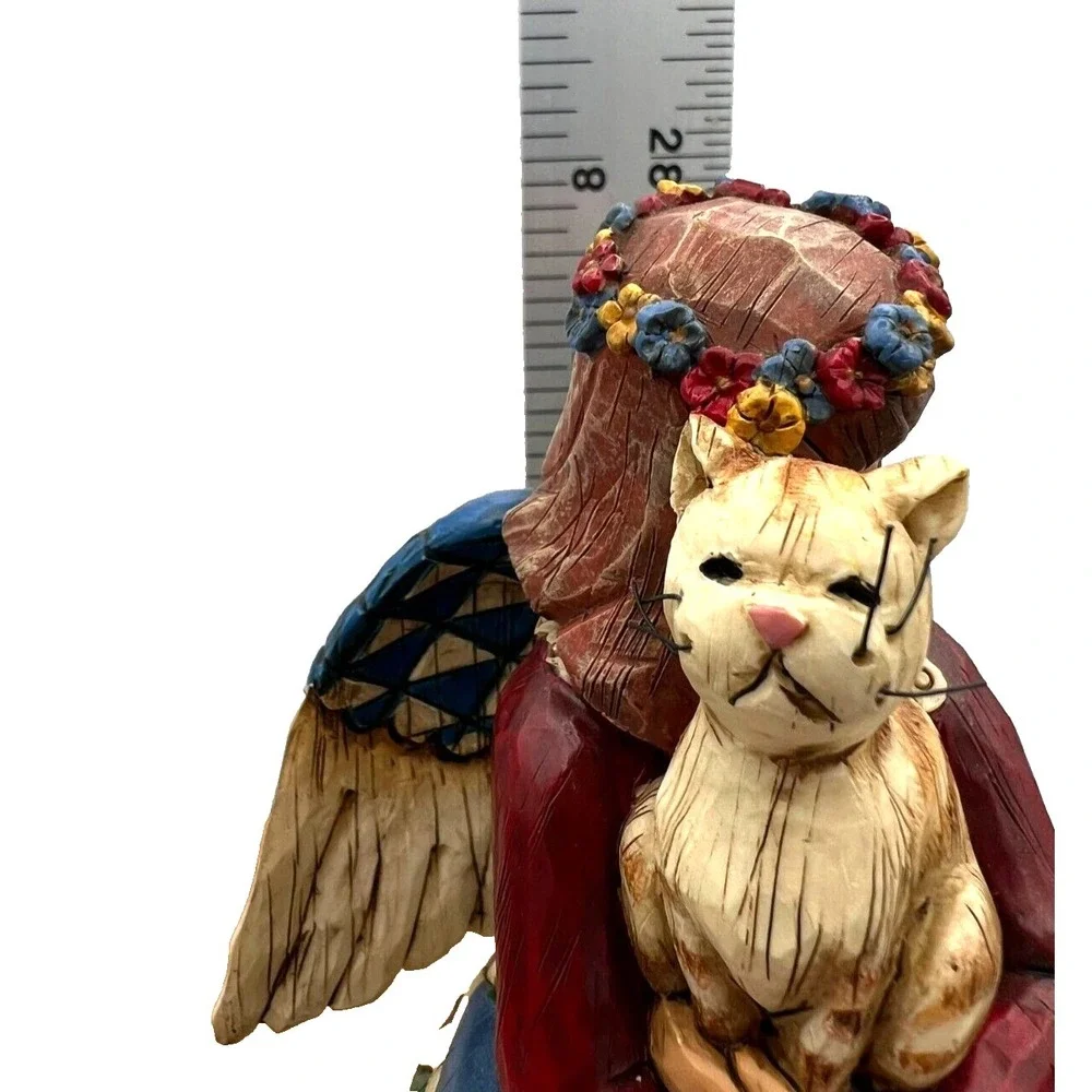 Jim Shore Heartwood Creek Enesco Angel Hugging Cat Kitten Figurine 105170 NO BOX